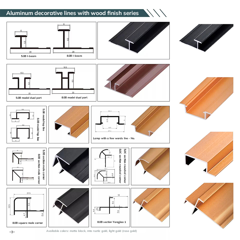 Lignes décoratives en aluminium protégeant et décorant les bords des carreaux