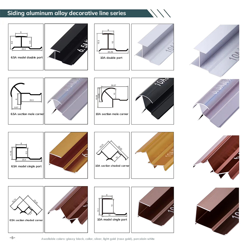 Lignes décoratives en aluminium protégeant et décorant les bords des carreaux