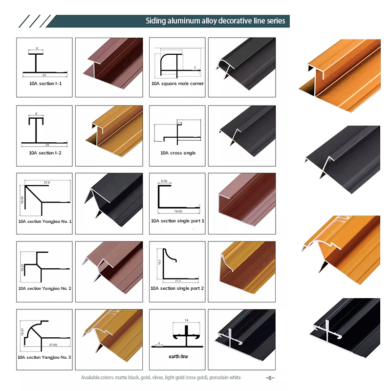 Lignes décoratives en aluminium protégeant et décorant les bords des carreaux