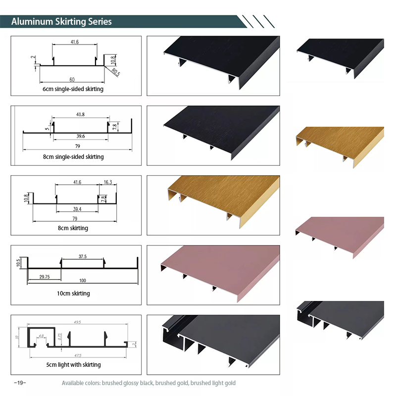 Accessoires en aluminium pour garniture murale